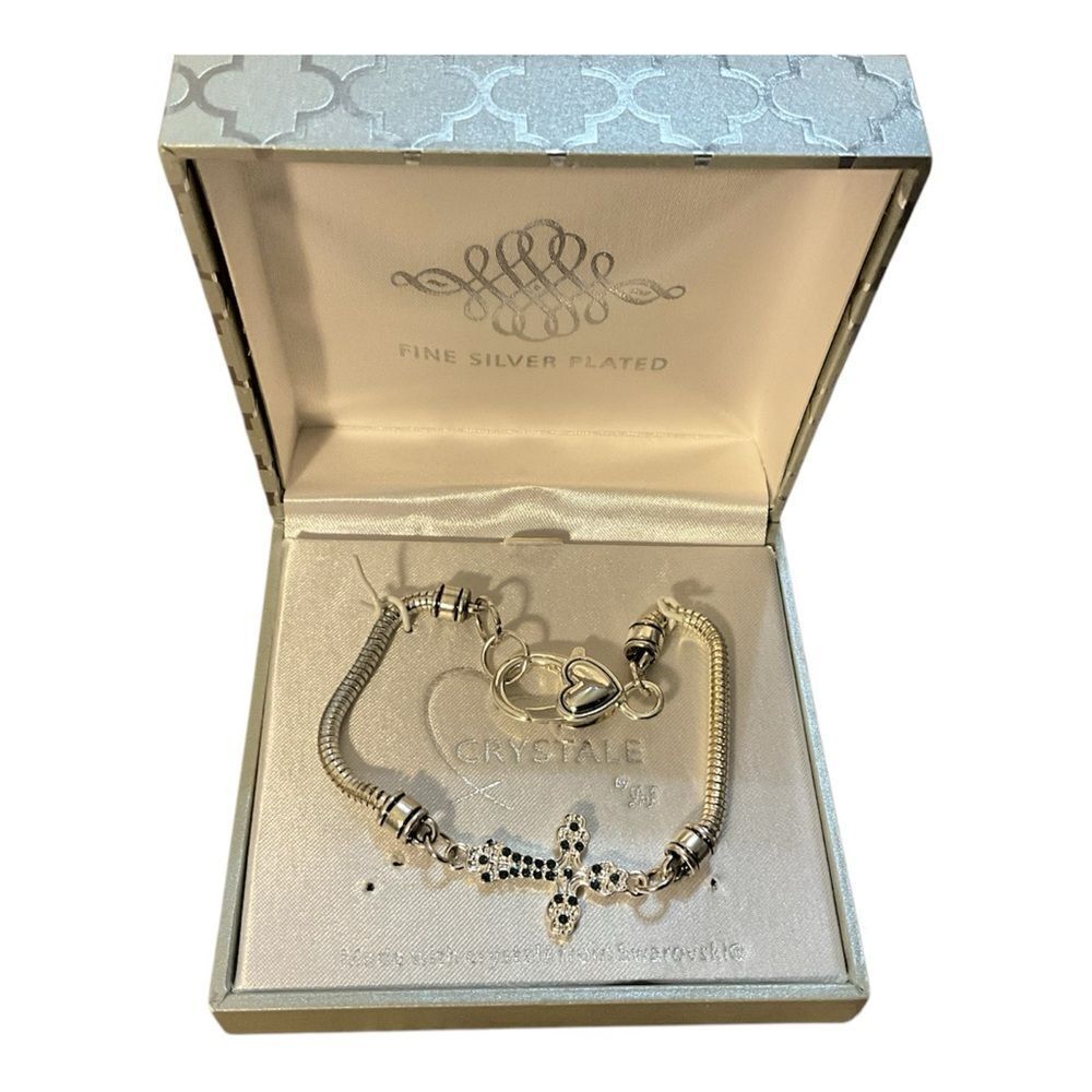 Silver Plated Bracelet with Cross Charm